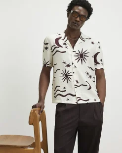 White Regular Fit Night Sky Shirt