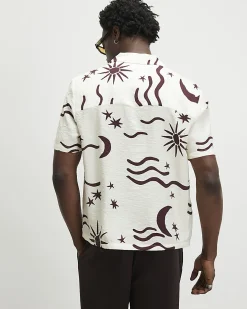 White Regular Fit Night Sky Shirt