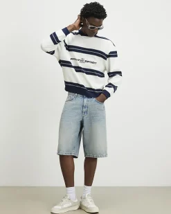 White Regular Fit Prolific Stripe Sweatshirt