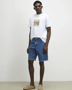 White Regular Fit Shop Front T-Shirt