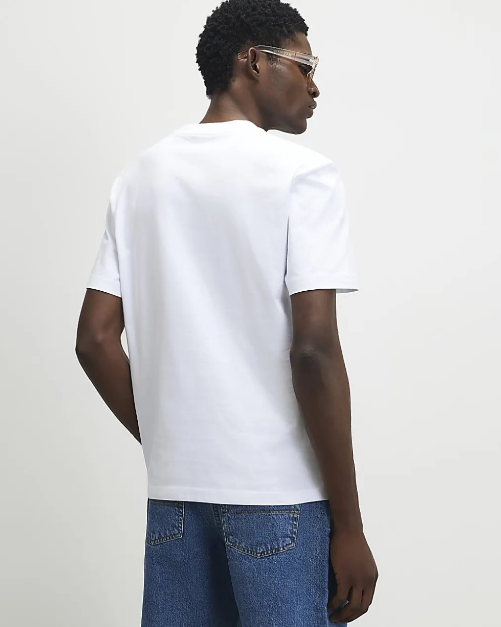 White Regular Fit Shop Front T-Shirt