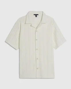 White Regular Fit Stripe Cotton Shirt