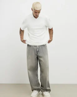 White Regular Fit Textured Polo Top