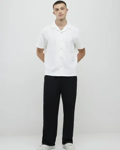 White Regular Fit Texture Revere
