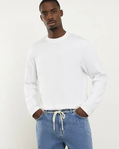 White Regular Midweight Long Sleeve T-Shirt