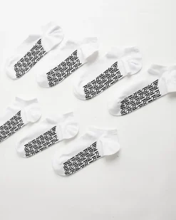 White RI Monogram Pack Of 7 Socks