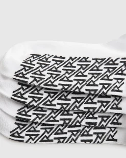 White RI Monogram Pack Of 7 Socks