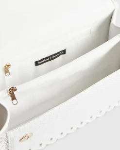 White Scalloped Edge Shoulder Bag