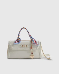 White Scarf Charm Tote Bag