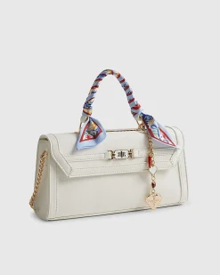 White Scarf Charm Tote Bag