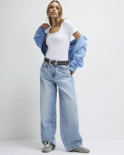 White Short Sleeve Scoop Neck T-Shirt