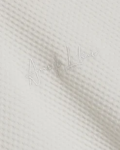 White Slim Fit Cotton Textured T-Shirt Set
