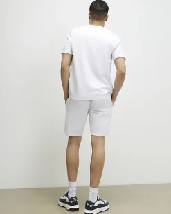 White Slim Fit Cotton T-Shirt And Shorts Set