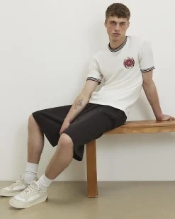 White Slim Fit Embroidered Crest T-Shirt