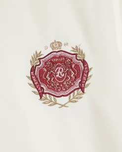 White Slim Fit Embroidered Crest T-Shirt