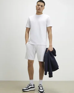 White Slim Fit Embroidered Crew Neck T-Shirt