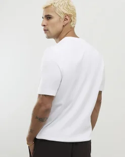 White Slim Fit Essential Knit T-shirt