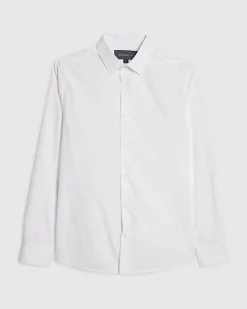 White Slim Fit Long Sleeve Shirt
