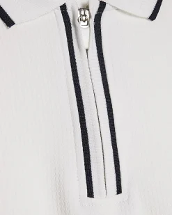 White Slim Fit Polo Shirt and Short Set