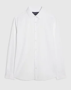 White Slim Fit Premium Cotton Blend Shirt
