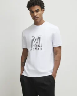 White Slim Fit Shadow Graphic T-Shirt