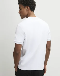 White Slim Fit Shadow Graphic T-Shirt