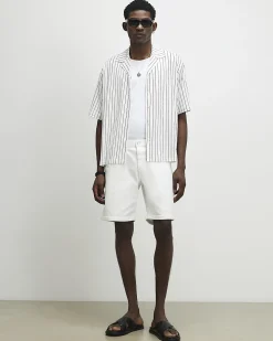 White Slim Fit Shorts