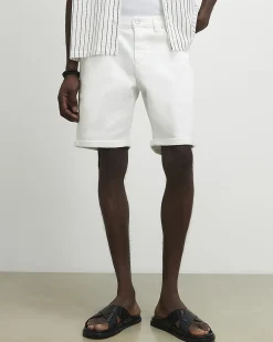 White Slim Fit Shorts