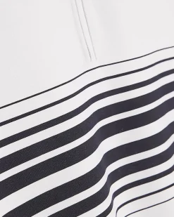 White Slim Fit Stripe Lightweight Polo Shirt