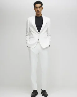 White Slim Fit Tailored Suit Trousers