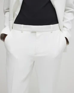 White Slim Fit Tailored Suit Trousers