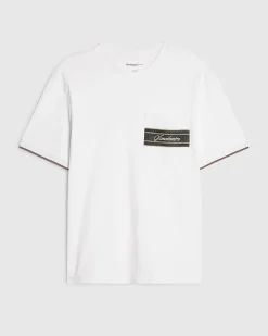 White Slim Fit Taped Pocket T-Shirt