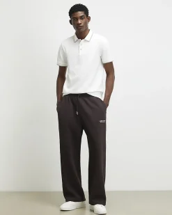 White Slim Fit Textured Button Polo Shirt