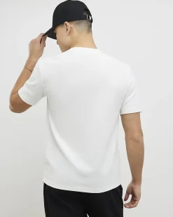 White Slim Fit Textured Midweight T-Shirt