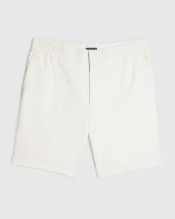 White Slim Fit Textured Shorts
