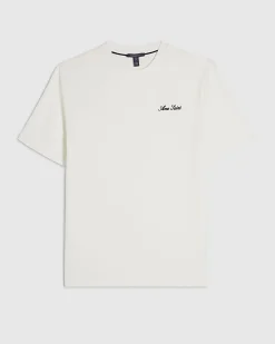 White Slim Fit Textured T-Shirt