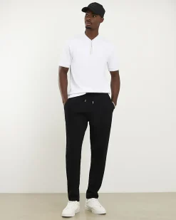 White Slim Fit Textured Tipped Polo Shirt