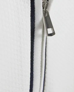 White Slim Fit Tipped Baseball Polo Shirt