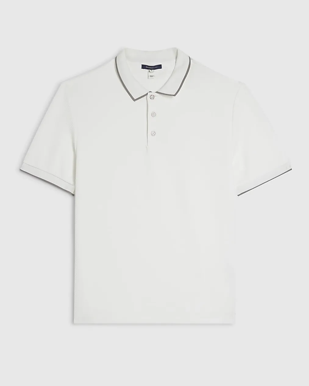 White Slim Fit Tipped Textured Polo Shirt