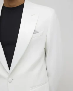 White Slim Fit Tuxedo Jacket