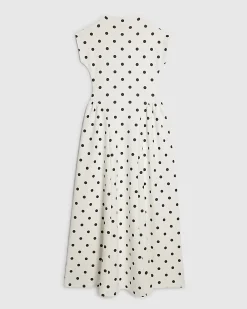 White Spot Godet Maxi Dress