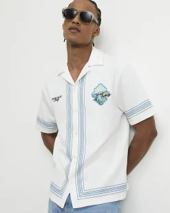 White St Tropez Embroidered Shirt