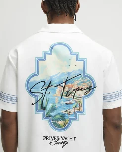 White St Tropez Embroidered Shirt