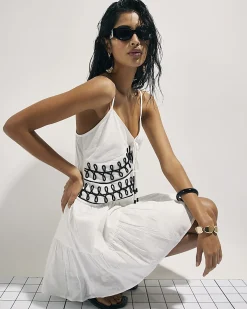 White Strappy Cornelli Mini Beach Dress