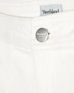 White Stretch Hotpant Denim Shorts