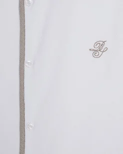 White Stretch Muscle Fit Tipped Shirt