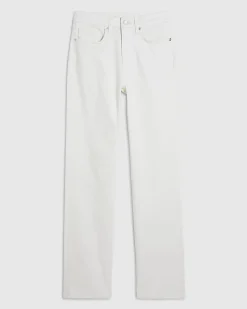 White Stretch Straight Leg Jeans