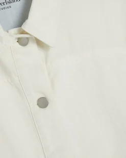 White Stripe Hybrid Denim Jacket