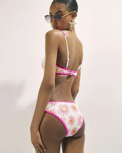 White Sun Print Low Waisted Bikini Bottoms