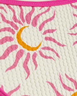 White Sun Print Low Waisted Bikini Bottoms